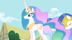 Size: 1054x592 | Tagged: safe, screencap, princess celestia, a bird in the hoof, g4