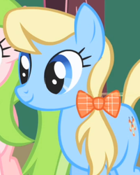 Size: 342x426 | Tagged: safe, screencap, apple cider (g4), earth pony, pony, friendship is magic, g4, apple cider, apple family member, background pony, bow, cropped, female, hair bow, mare, solo focus