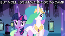 Size: 787x443 | Tagged: safe, princess celestia, twilight sparkle, equestria girls, g4, image macro, momlestia