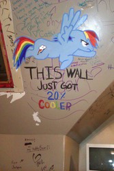 Size: 1728x2592 | Tagged: safe, artist:tikkanii, rainbow dash, g4, graffiti, photo, traditional art