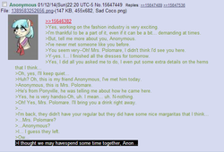 Size: 617x419 | Tagged: safe, coco pommel, g4, /mlp/, 4chan, 4chan screencap, anon in equestria, feels, greentext, rejection, rejection is magic, sad, text