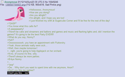 Size: 726x448 | Tagged: safe, pinkie pie, g4, /mlp/, 4chan, 4chan screencap, anon in equestria, feels, greentext, rejection, rejection is magic, sad, text