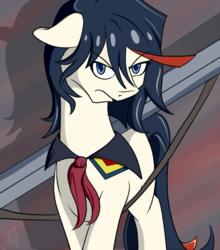 Size: 901x1024 | Tagged: safe, artist:tlatophat, pony, kill la kill, ponified, ryuko matoi, solo