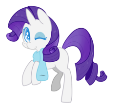 Size: 915x785 | Tagged: safe, artist:pegacornss, rarity, pony, unicorn, g4, blank flank, clothes, female, horn, mare, scarf, simple background, solo, transparent background, wink