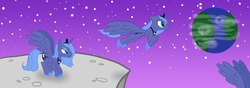 Size: 1920x672 | Tagged: safe, artist:moabite, princess luna, g4, earth, jumping, moon, s1 luna