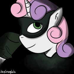 Size: 700x700 | Tagged: safe, artist:ponehanon, sweetie belle, g4, female, mask, solo