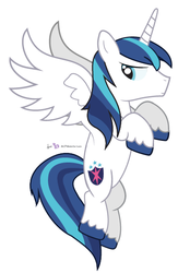 Size: 371x570 | Tagged: safe, artist:dm29, shining armor, alicorn, pony, g4, male, prince shining armor, race swap, shiningcorn, solo