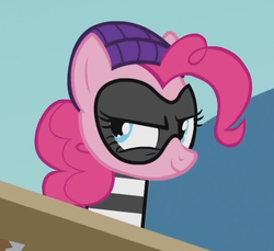 Size: 385x352 | Tagged: safe, pinkie pie, g4, pinkie apple pie, female, solo, thief