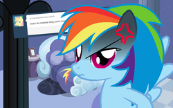 Size: 1280x800 | Tagged: safe, rainbow dash, g4, asknicerainbowdash, female, solo, tumblr