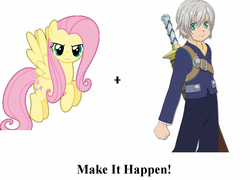 Size: 1241x892 | Tagged: safe, fluttershy, g4, crossover, exploitable meme, luca milda, make it happen, meme, tales of innocence, tales of series