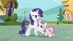 Size: 1054x592 | Tagged: safe, screencap, rarity, sweetie belle, g4, just for sidekicks, hug