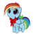 Size: 700x700 | Tagged: safe, artist:kloudmutt, rainbow dash, pegasus, pony, g4, bow, colored, cute, dashabetes, female, filly, filly rainbow dash, frown, glare, looking up, recolor, ribbon, simple background, solo, standing, transparent background, younger