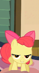 Size: 270x503 | Tagged: safe, screencap, apple bloom, earth pony, pony, g4, pinkie apple pie, season 4, adorabloom, animated, boingy, bouncing, cute, excited, female, happy, jumping, open mouth, pronking, smiling, solo