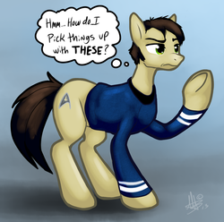 Size: 916x907 | Tagged: safe, artist:thepipefox, pony, bone, clothes, leonard mccoy, ponified, solo, star trek, star trek (tos), uniform