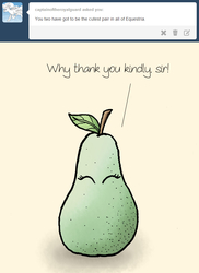 Size: 641x882 | Tagged: safe, artist:arvaus, ask woona and tia, cute, pear, pun, tumblr