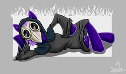 Size: 1024x608 | Tagged: safe, artist:dimovasya, oc, oc only, draw me like one of your french girls, plague doctor, plague doctor mask, solo