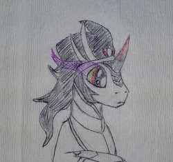Size: 768x722 | Tagged: safe, artist:dreadlime, king sombra, pony, unicorn, g4, male, sketch, solo, traditional art