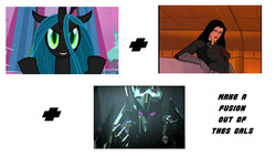 Size: 1280x720 | Tagged: safe, queen chrysalis, g4, airachnid, baroness, exploitable meme, fusion, g.i. joe, hasbro, meme, transformers, transformers prime