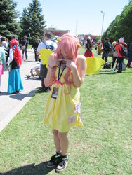 Size: 1024x1365 | Tagged: safe, artist:tikkanii, fluttershy, human, g4, 2013, anime north, convention, cosplay, irl, irl human, photo, shy, solo