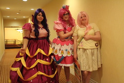 Size: 1280x853 | Tagged: safe, fluttershy, pinkie pie, rarity, human, g4, cosplay, irl, irl human, photo