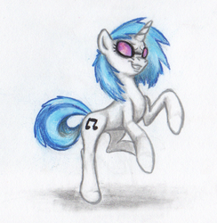 Size: 575x590 | Tagged: safe, artist:benrusk, dj pon-3, vinyl scratch, g4, female, solo, traditional art