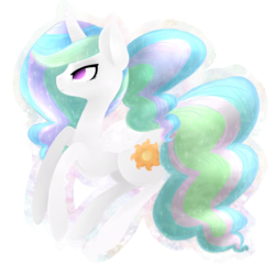 Size: 2000x2000 | Tagged: safe, artist:grandifloru, princess celestia, alicorn, pony, g4, female, mare, simple background, smiling, solo, transparent background