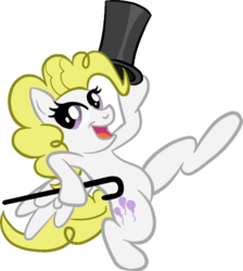 Size: 528x590 | Tagged: safe, artist:infernaldalek, surprise, pony, g1, g4, bipedal, cane, dancing, female, g1 to g4, generation leap, hat, looney tunes, one froggy evening, parody, solo, top hat