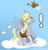 Size: 719x750 | Tagged: safe, artist:ferret-girl3, derpy hooves, bird, pegasus, pony, g4, female, mail, mare