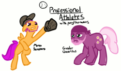 Size: 1159x682 | Tagged: safe, artist:lightbulb, cheerilee, scootaloo, g4, american football, baseball, crossover, gosder cherilus, marco scutaro