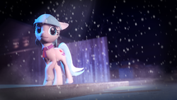 Size: 1280x720 | Tagged: safe, artist:egstudios93, coco pommel, g4, 3d, female, gmod, looking at you, snow, snowfall, solo