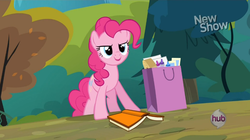 Size: 853x478 | Tagged: safe, screencap, pinkie pie, g4, pinkie apple pie, female, solo