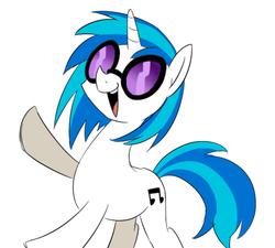 Size: 662x595 | Tagged: safe, artist:うめぐる, dj pon-3, vinyl scratch, g4, female, solo