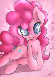 Size: 2000x2800 | Tagged: safe, artist:kyodashiro, pinkie pie, earth pony, pony, g4, backbend, butt, female, human shoulders, looking at you, mare, plot, solo, tongue out