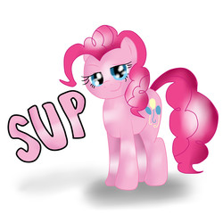 Size: 3000x3000 | Tagged: safe, artist:tabyar04, pinkie pie, g4, female, high res, solo, sup