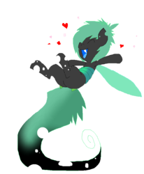 Size: 720x875 | Tagged: safe, artist:princessamity, oc, oc only, changeling, butt, changeling oc, confetti, eyes closed, green changeling, happy, heart, hearts and hooves day, jumping, pixel art, plot, simple background, smiling, solo, swirls, tongue out, transparent background, vector, wip