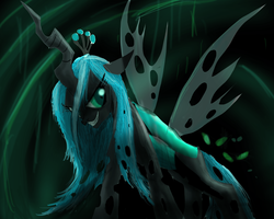 Size: 3000x2400 | Tagged: safe, artist:shadowclawz, queen chrysalis, changeling, changeling queen, g4, crown, female, jewelry, regalia, solo