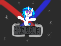 Size: 800x600 | Tagged: safe, artist:masterdashie, dj pon-3, vinyl scratch, g4, female, night, party, solo