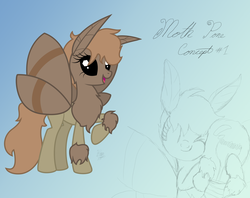 Size: 1290x1024 | Tagged: safe, oc, oc only, mothpony, original species, moth pony general, solo