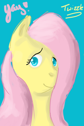 Size: 2000x3000 | Tagged: safe, artist:twizzle, fluttershy, g4, bust, colored pupils, female, solo