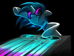 Size: 800x600 | Tagged: safe, artist:miikanism, dj pon-3, vinyl scratch, g4, female, solo, turntable