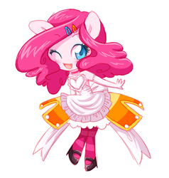 Size: 597x627 | Tagged: safe, artist:miikanism, pinkie pie, earth pony, anthro, g4, ambiguous facial structure, female, solo