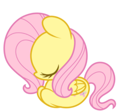 Size: 300x274 | Tagged: safe, artist:miikanism, fluttershy, pegasus, pony, g4, chibi, cute, eyes closed, female, lying down, ponyloaf, prone, shyabetes, simple background, sleeping, solo, transparent background