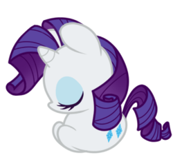 Size: 300x274 | Tagged: safe, artist:miikanism, rarity, pony, unicorn, g4, chibi, cute, eyes closed, female, horn, lying down, ponyloaf, raribetes, simple background, sleeping, solo, transparent background