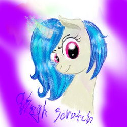 Size: 894x894 | Tagged: safe, artist:katedoof, dj pon-3, vinyl scratch, g4, female, solo