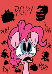 Size: 1280x1812 | Tagged: safe, artist:joeywaggoner, pinkie pie, the clone that got away, g4, too many pinkie pies, creepy, death, diane, massacre, murder, pinkie clone, pinkie clone debate, scene interpretation, teary eyes