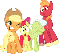 Size: 1657x1512 | Tagged: safe, artist:jeatz-axl, apple bloom, applejack, big macintosh, granny smith, earth pony, pony, g4, pinkie apple pie, male, missing accessory, simple background, stallion, svg, transparent background, vector