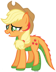 Size: 787x1016 | Tagged: safe, artist:missitofu, artist:xpesifeindx, applejack, dracony, hybrid, g4, female, missitofu, simple background, solo