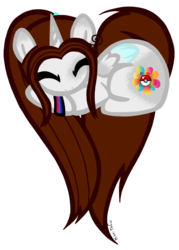 Size: 757x1056 | Tagged: safe, artist:missitofu, oc, oc only, alicorn, pony, alicorn oc, flower, heart pony, poké ball, pokémon, solo