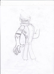 Size: 763x1048 | Tagged: safe, artist:toon-n-crossover, ahuizotl, human, g4, clothes, concept art, draft sketch, full body, humanized, male, monochrome, pants, pencil drawing, polo shirt, sketch, solo, traditional art, wip