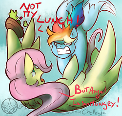 Size: 500x474 | Tagged: safe, artist:aeritus, fluttershy, rainbow dash, g4, 30 minute art challenge, salad